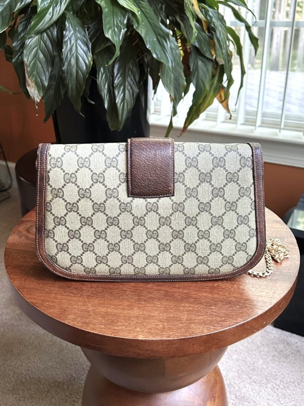 GUCCI GG Horsebit Clutch Shoulder Bag, Brown - Picture 4 of 13